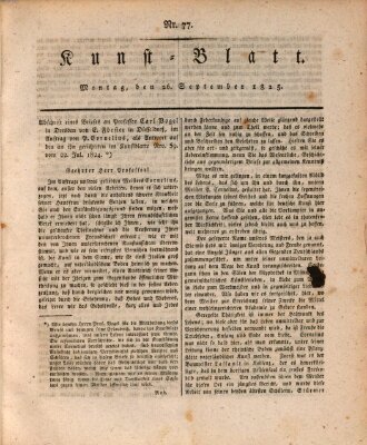 Morgenblatt für gebildete Stände. Kunst-Blatt (Morgenblatt für gebildete Stände) Montag 26. September 1825