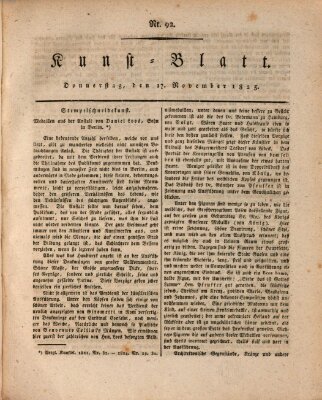 Morgenblatt für gebildete Stände. Kunst-Blatt (Morgenblatt für gebildete Stände) Donnerstag 17. November 1825