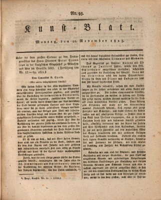 Morgenblatt für gebildete Stände. Kunst-Blatt (Morgenblatt für gebildete Stände) Montag 21. November 1825