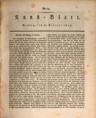 Morgenblatt für gebildete Stände. Kunst-Blatt (Morgenblatt für gebildete Stände) Montag 20. Februar 1826