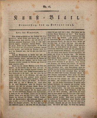 Morgenblatt für gebildete Stände. Kunst-Blatt (Morgenblatt für gebildete Stände) Donnerstag 23. Februar 1826