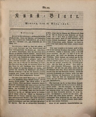 Morgenblatt für gebildete Stände. Kunst-Blatt (Morgenblatt für gebildete Stände) Montag 27. März 1826