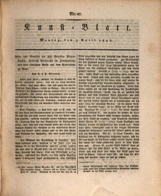 Morgenblatt für gebildete Stände. Kunst-Blatt (Morgenblatt für gebildete Stände) Montag 3. April 1826