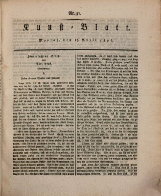 Morgenblatt für gebildete Stände. Kunst-Blatt (Morgenblatt für gebildete Stände) Montag 17. April 1826