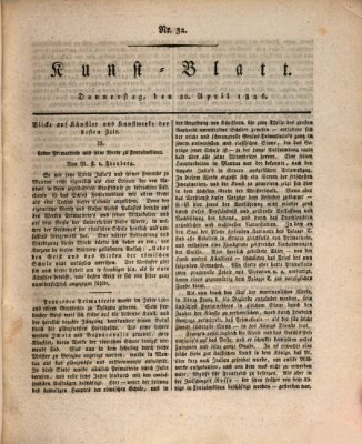 Morgenblatt für gebildete Stände. Kunst-Blatt (Morgenblatt für gebildete Stände) Donnerstag 20. April 1826