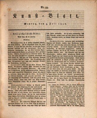 Morgenblatt für gebildete Stände. Kunst-Blatt (Morgenblatt für gebildete Stände) Montag 3. Juli 1826