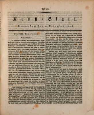 Morgenblatt für gebildete Stände. Kunst-Blatt (Morgenblatt für gebildete Stände) Donnerstag 30. November 1826