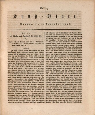 Morgenblatt für gebildete Stände. Kunst-Blatt (Morgenblatt für gebildete Stände) Montag 25. Dezember 1826