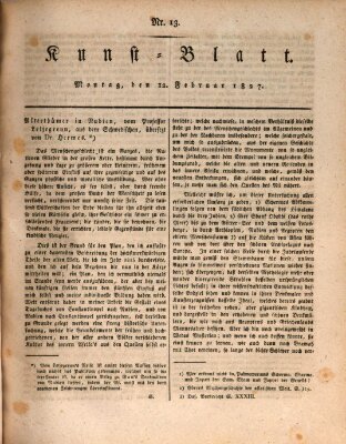 Morgenblatt für gebildete Stände. Kunst-Blatt (Morgenblatt für gebildete Stände) Montag 12. Februar 1827