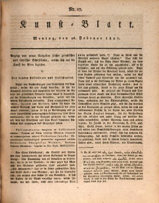 Morgenblatt für gebildete Stände. Kunst-Blatt (Morgenblatt für gebildete Stände) Montag 26. Februar 1827