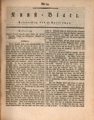 Morgenblatt für gebildete Stände. Kunst-Blatt (Morgenblatt für gebildete Stände) Donnerstag 26. April 1827