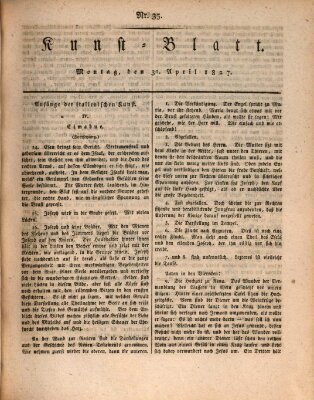 Morgenblatt für gebildete Stände. Kunst-Blatt (Morgenblatt für gebildete Stände) Montag 30. April 1827