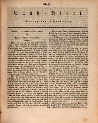 Morgenblatt für gebildete Stände. Kunst-Blatt (Morgenblatt für gebildete Stände) Montag 18. Juni 1827