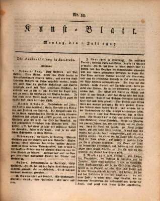 Morgenblatt für gebildete Stände. Kunst-Blatt (Morgenblatt für gebildete Stände) Montag 2. Juli 1827