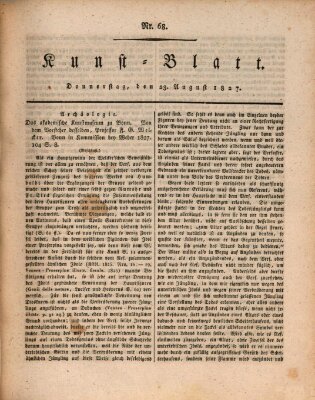 Morgenblatt für gebildete Stände. Kunst-Blatt (Morgenblatt für gebildete Stände) Donnerstag 23. August 1827