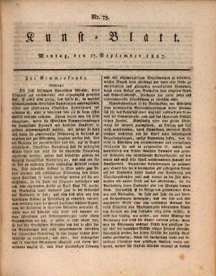 Morgenblatt für gebildete Stände. Kunst-Blatt (Morgenblatt für gebildete Stände) Montag 17. September 1827