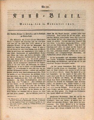 Morgenblatt für gebildete Stände. Kunst-Blatt (Morgenblatt für gebildete Stände) Montag 12. November 1827