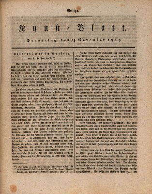 Morgenblatt für gebildete Stände. Kunst-Blatt (Morgenblatt für gebildete Stände) Donnerstag 15. November 1827