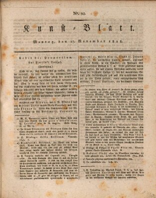 Morgenblatt für gebildete Stände. Kunst-Blatt (Morgenblatt für gebildete Stände) Montag 17. November 1828