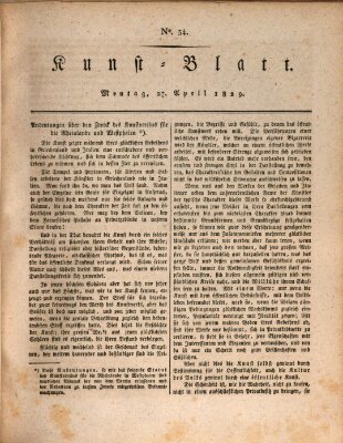 Morgenblatt für gebildete Stände. Kunst-Blatt (Morgenblatt für gebildete Stände) Montag 27. April 1829