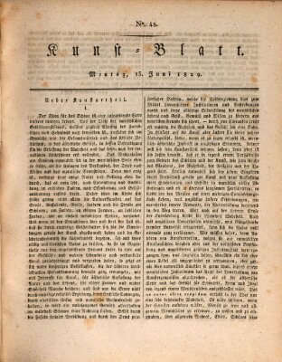 Morgenblatt für gebildete Stände. Kunst-Blatt (Morgenblatt für gebildete Stände) Montag 15. Juni 1829