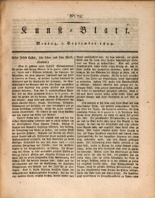 Morgenblatt für gebildete Stände. Kunst-Blatt (Morgenblatt für gebildete Stände) Montag 7. September 1829