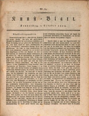 Morgenblatt für gebildete Stände. Kunst-Blatt (Morgenblatt für gebildete Stände) Donnerstag 1. Oktober 1829