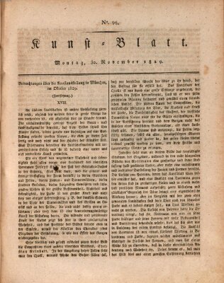 Morgenblatt für gebildete Stände. Kunst-Blatt (Morgenblatt für gebildete Stände) Montag 30. November 1829