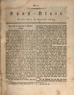 Morgenblatt für gebildete Stände. Kunst-Blatt (Morgenblatt für gebildete Stände) Donnerstag 14. Januar 1830