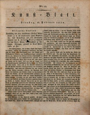 Morgenblatt für gebildete Stände. Kunst-Blatt (Morgenblatt für gebildete Stände) Dienstag 16. Februar 1830