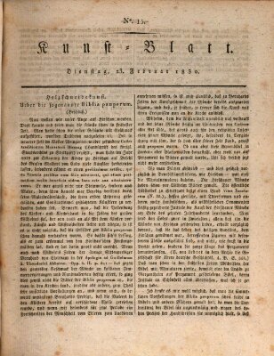 Morgenblatt für gebildete Stände. Kunst-Blatt (Morgenblatt für gebildete Stände) Dienstag 23. Februar 1830