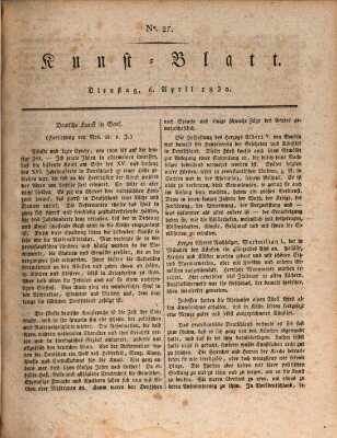 Morgenblatt für gebildete Stände. Kunst-Blatt (Morgenblatt für gebildete Stände) Dienstag 6. April 1830