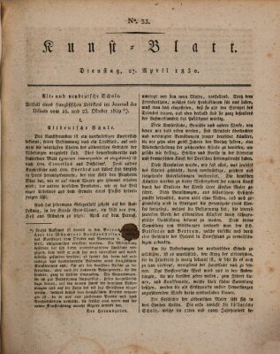 Morgenblatt für gebildete Stände. Kunst-Blatt (Morgenblatt für gebildete Stände) Dienstag 27. April 1830