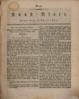 Morgenblatt für gebildete Stände. Kunst-Blatt (Morgenblatt für gebildete Stände) Donnerstag 29. April 1830