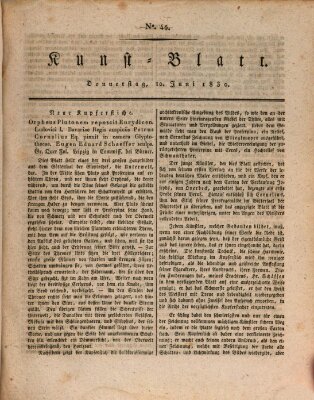 Morgenblatt für gebildete Stände. Kunst-Blatt (Morgenblatt für gebildete Stände) Donnerstag 10. Juni 1830