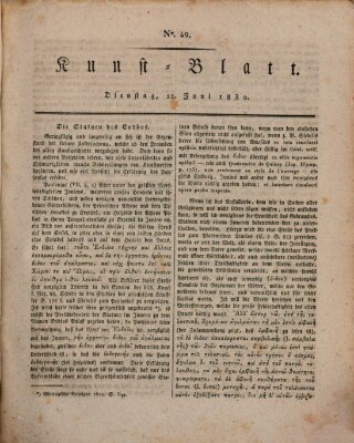 Morgenblatt für gebildete Stände. Kunst-Blatt (Morgenblatt für gebildete Stände) Dienstag 22. Juni 1830