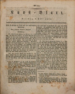 Morgenblatt für gebildete Stände. Kunst-Blatt (Morgenblatt für gebildete Stände) Dienstag 6. Juli 1830