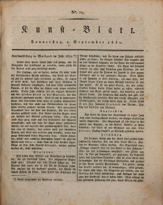 Morgenblatt für gebildete Stände. Kunst-Blatt (Morgenblatt für gebildete Stände) Donnerstag 2. September 1830