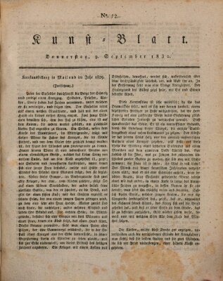 Morgenblatt für gebildete Stände. Kunst-Blatt (Morgenblatt für gebildete Stände) Donnerstag 9. September 1830