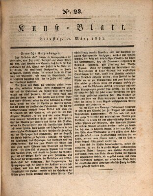 Morgenblatt für gebildete Stände. Kunst-Blatt (Morgenblatt für gebildete Stände) Dienstag 22. März 1831