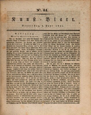 Morgenblatt für gebildete Stände. Kunst-Blatt (Morgenblatt für gebildete Stände) Donnerstag 2. Juni 1831