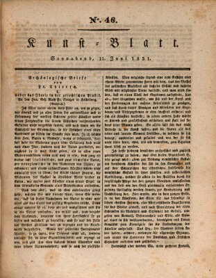 Morgenblatt für gebildete Stände. Kunst-Blatt (Morgenblatt für gebildete Stände) Samstag 11. Juni 1831