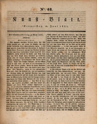 Morgenblatt für gebildete Stände. Kunst-Blatt (Morgenblatt für gebildete Stände) Donnerstag 16. Juni 1831