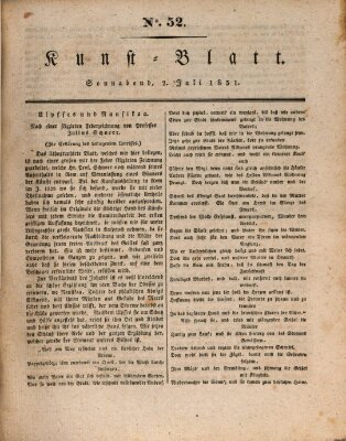 Morgenblatt für gebildete Stände. Kunst-Blatt (Morgenblatt für gebildete Stände) Samstag 2. Juli 1831