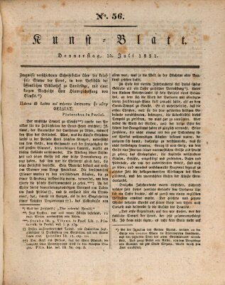 Morgenblatt für gebildete Stände. Kunst-Blatt (Morgenblatt für gebildete Stände) Donnerstag 14. Juli 1831