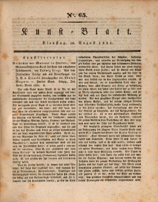 Morgenblatt für gebildete Stände. Kunst-Blatt (Morgenblatt für gebildete Stände) Dienstag 16. August 1831