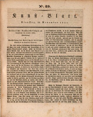 Morgenblatt für gebildete Stände. Kunst-Blatt (Morgenblatt für gebildete Stände) Dienstag 15. November 1831