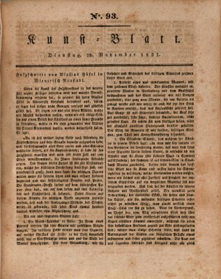 Morgenblatt für gebildete Stände. Kunst-Blatt (Morgenblatt für gebildete Stände) Dienstag 29. November 1831