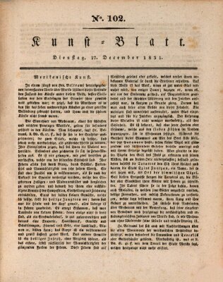 Morgenblatt für gebildete Stände. Kunst-Blatt (Morgenblatt für gebildete Stände) Dienstag 27. Dezember 1831