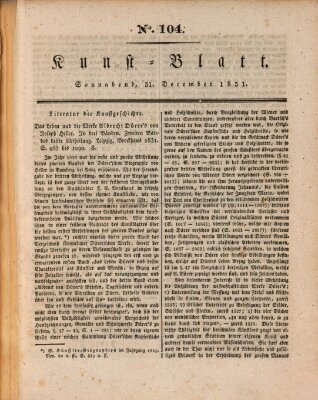 Morgenblatt für gebildete Stände. Kunst-Blatt (Morgenblatt für gebildete Stände) Samstag 31. Dezember 1831